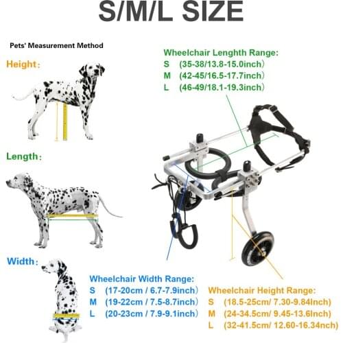 Pet Wheelchair / Paralyzed Pet Wheelchair / General Paralysis Dog Scooter / Disabled Dog Rehabilitation Wheelchchair S/M/L SIZE