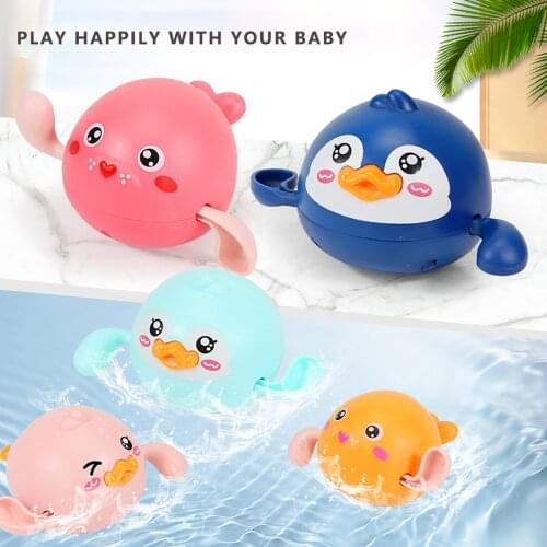 Classic Baby Water Toy Swimming Bath Pool Toy Cute Dolphin Infant Animals Wound-up Chain Clockwork Bath Toys