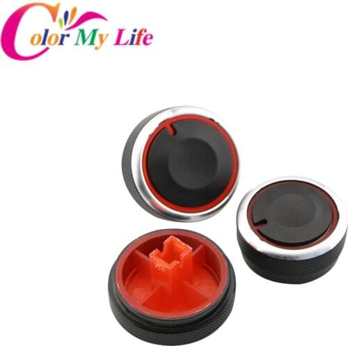 3pcs Fit for Hyundai Elantra Verna Switch Knob Knobs Heater Climate Control Buttons Dials Frame Ring A/C Air Con Accessories