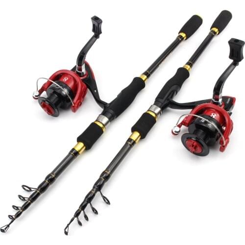Rod Reel Combo, Beginner Fishing Rod Reel Combination, Portable Rotating Bait Fishing Rod and Reel, Pike Trout Rod 1.8m-2.7m