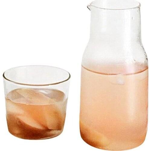 Creative Glass Water Bottle With Cup Heat-Resistant Juice Container Jugs Flower Tea Pot Coffee Drinking Breakfast Milk Cup Gifts