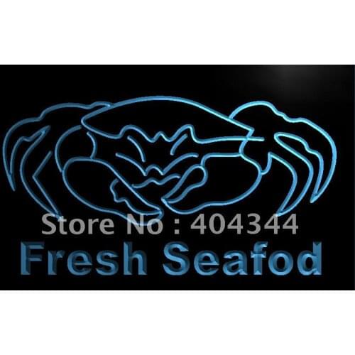 LB826- Fresh Seafood Crab Chinese Restaurant Light Sign home decor crafts