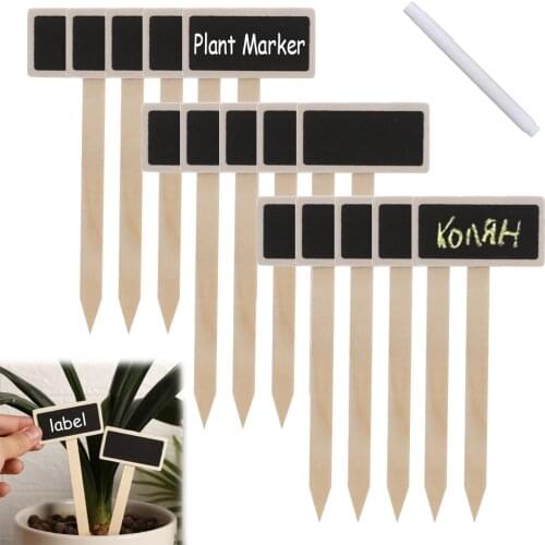 5/15Pcs Plant Markers Label Wooden Chalkboard Garden Flowers Plants Tags House Decorations with Erasable Blackboard Pen
