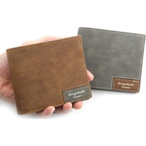 Men 's Wallet Short Large Capacity Multi-Function Fashion Casual Scrub PU Wallet Multi- Card Wallet