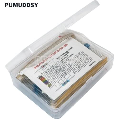 600PCS 30Values* 20PCS 1% 1/4 W resistor pack set diy Metal Film Resistor kit use colored ring resistance (10 ohms~1 M ohm)