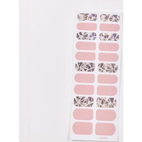 22 Tips/Sheet Solid And Shivering Patterned Nails Nail Wraps DIY Self Adhesive Nail Art Stickers 2020 Designer Nail Decals