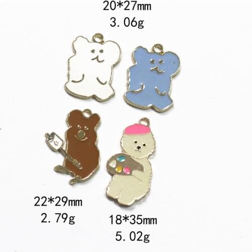 Novelty earrings Korean earrings weird jewelry cute bear Polaris drip oil alloy headgear earrings necklace pendant pendant
