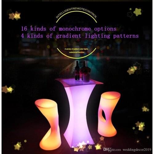 New Rechargeable LED lighting furniture remote control outdoor LED square cocktail table bar KTV bar disco furniture supplies