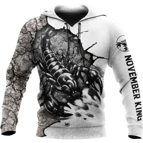 Scorpio Tattoo King Mens Casual 3D Print Hoodies Man Pullover Women Hood Sweatshirt Hip-Hop Jacket Unisex New Fashion Streetwear