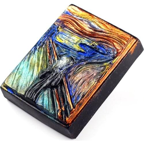 Silicone Soap Mold Square with Painting Pattern Handmade Mould