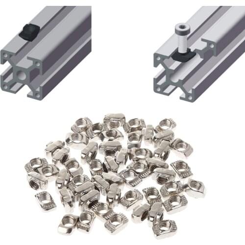 50Pcs/Set Printer M5 T Hammer Nut Fastener Connector For 2020 Profile