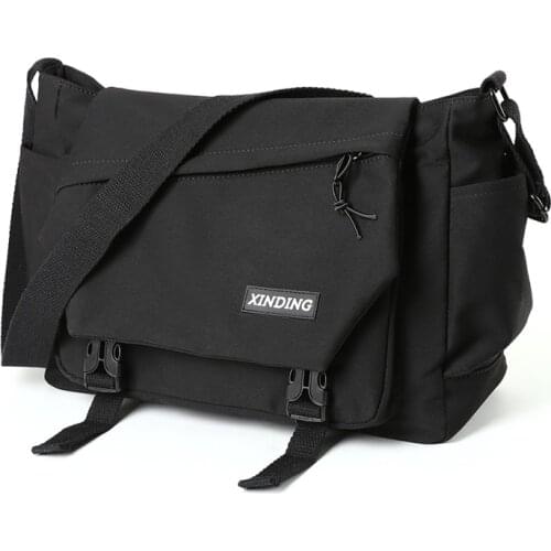 Crossbody Messenger Bags Men Waterproof Simple Solid Black Harajuku Teen Cool Fashion Youth Sport Convenient Travel Shoulder Bag