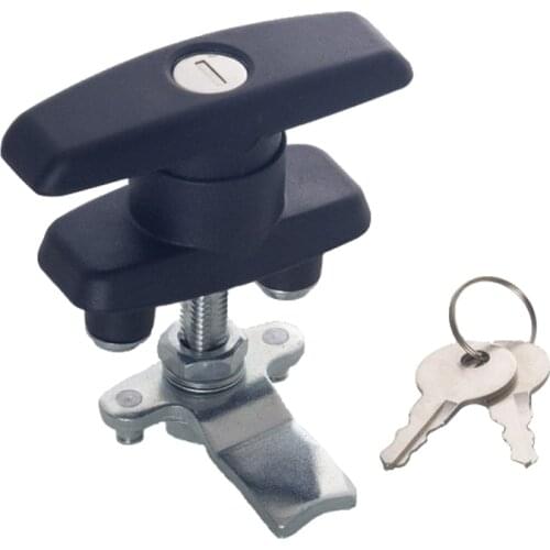 2PCS Superb T Handle Latch/Lock Keyed Alike Black Coated Fit for Cabinets Garage Letter-box Drawer File cabinet Wardrobe Locksmi