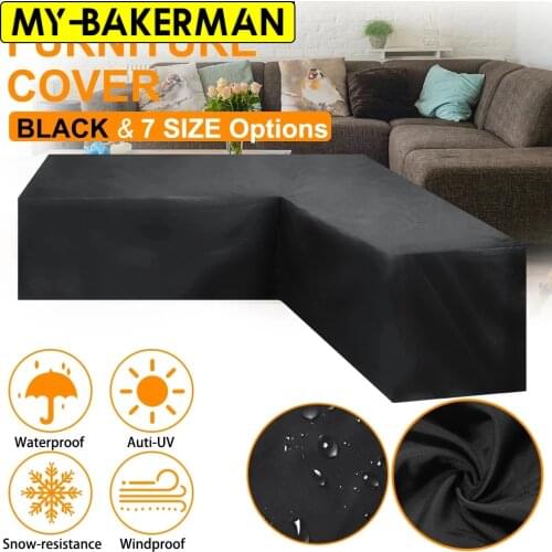 12 Size L Shape Corner Outdoor Sofa Cover Garden Rattan Corner Furniture Cover Waterproof Sofa Protect Set Dust Covers
