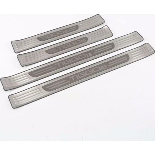 Stainless Steel Inner Outer Door Sill Scuff Plate Guard Sills Protector Trim For Chery Tiggo 8 2018-2021