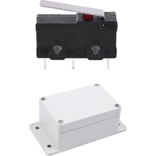 LBER 1x Waterproof Plastic Enclosure Case DIY Junction Box & 20Pcs AC 125V 250V 5A SPDT 3-Pin Momentary Micro-Limit Switch