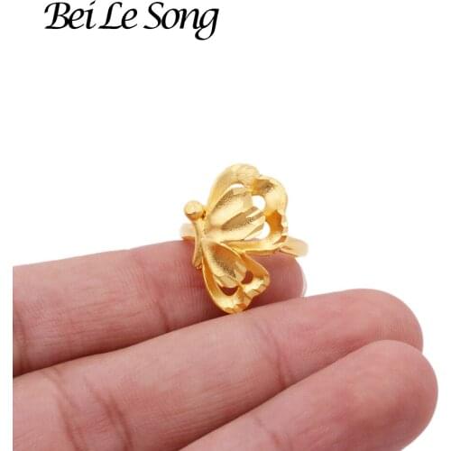 Jewelry ring NEW 24K gold color luxury ring for women girls wedding party resizable rings Dubai African wife gifts jewellery