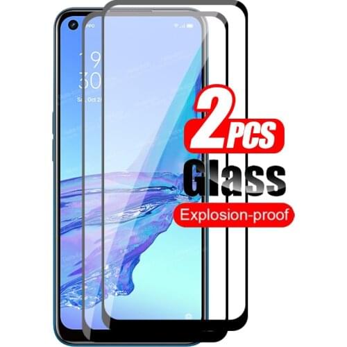 2pcs 9D Full Cover Protective Glass For Oppo A53 2020 A73 A53S A52 A72 A92 A 53 73 52 92 72 Tempered Glass Screen Protector Film