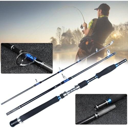 1.8/2.1m Portable 3 Section Carbon Telescopic Fishing Rod Pole Fish Tackle Tool High Strength Spinning Rod Fishing Pole