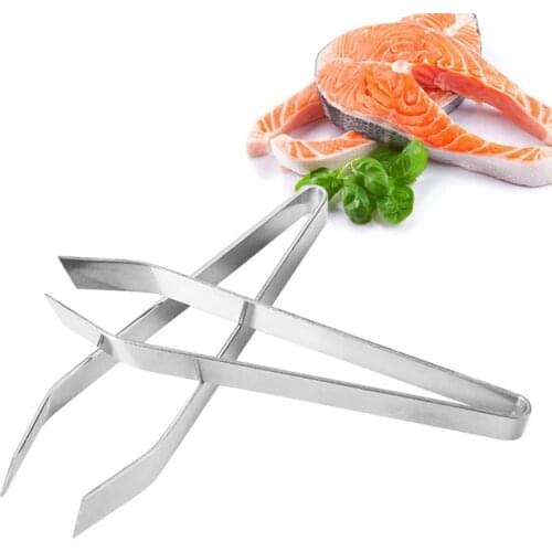1pc Stainless Steel Fish Bone Tweezers Pincer Clip Puller Remover Tongs Fish Bone Plucking Clamp Kitchen Gadgets Accessories U3