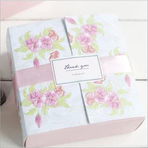 10piece Pink Flower Backing Food Carton Boxes, Cookies Boxes, Chocolate Packaging Box, Wedding Gift Box for Guest 12*12*5cm