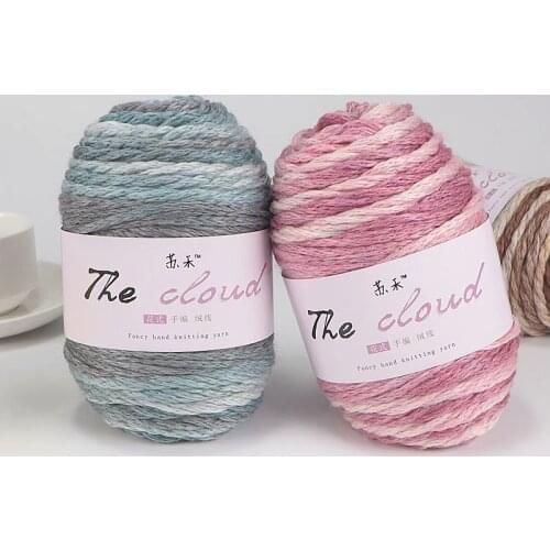 100g Rainbow Yarn for Knitting Segment Dyed Yarn Wool DIY Handmade Knitted Baby Sweater Hat Scarf Sofa Cushion Cake Yarn
