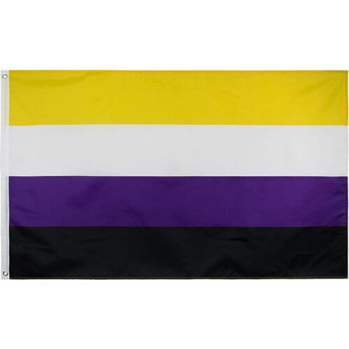 100/200/500/1000 Pcs/Lot Gender Identity Non Binary Flag 90x150cm 3x5ft Polyester LGBTVivid Color Digital Printing Cheap