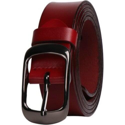 100CM-125CM Women Strap Casual All match Brief Genuine Leather Belt Pure 4Color Quality Jeans Red Coffee New Design Accessories