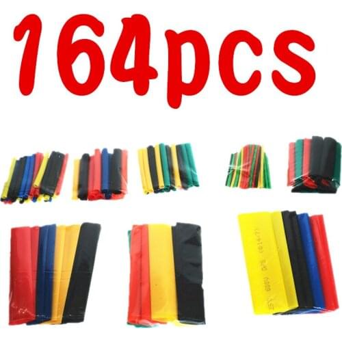 164pcs heat shrinktubing 2:1 insulated polyolefin sheathed shrink tubing cables and cables tube heat shrink electronic DIY kit