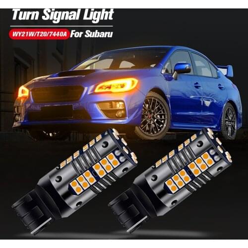 2pcs LED Turn Signal Light Blub Lamp Canbus WY21W T20 7440A For Subaru Legacy Forester Impreza Outback BRZ WRX STI XV Crosstrek