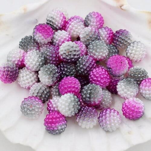 New 12mm 30Pcs Rainbow Black+Rose+White Bayberry Ball Beads Imitation Pearl Beads Round Beads Fit Beads Jewelry Making