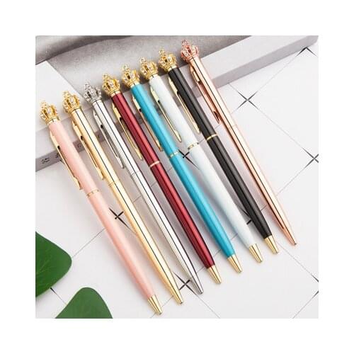 30pcs kawaii ballpoint pen lot cute stationery crown metal pens for school office writing supplies pens fashion girl gift