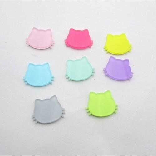 32pcs/lot 2*1.5cm Acrylic Cat Head Decoration Crafts Cabochon Flatback Scrapbooking For Embellishments Kawaii DIY Accessories