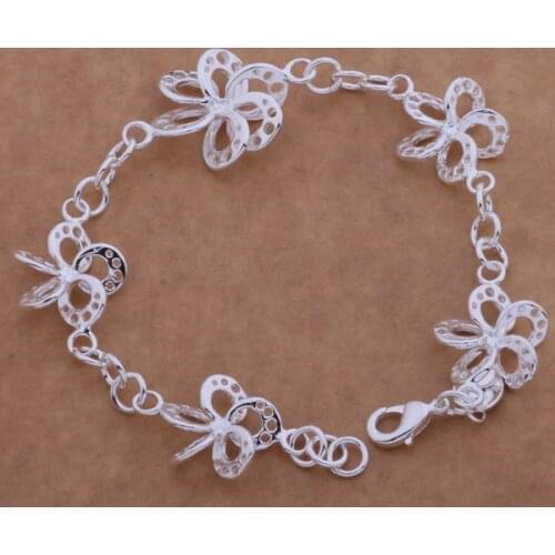 AH044 Hot sterling bracelet, sterling fashion jewelry luxuriant flower /aimaizta awoajnva silver color