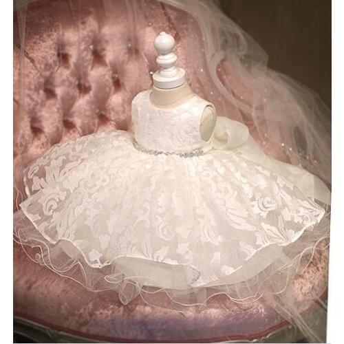 Glitz New Sweet Diamond Flower Girl Dress White Tutu Party Pageant Dress for Little Girls Prom Wedding Birthday Dresses