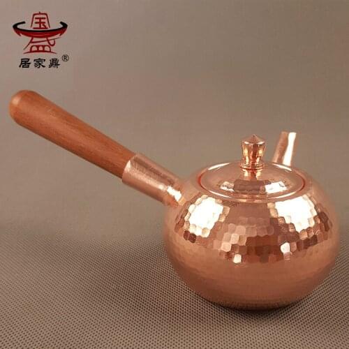Pure copper handmade pot firing kettle handle side long handle teapot thickened boiled teapot Kungfu set teaware