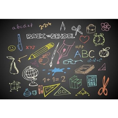 Blackboard drawings backdrops photography vinyl student photo backgrounds for photographer studio accessories fotografia lv-2192