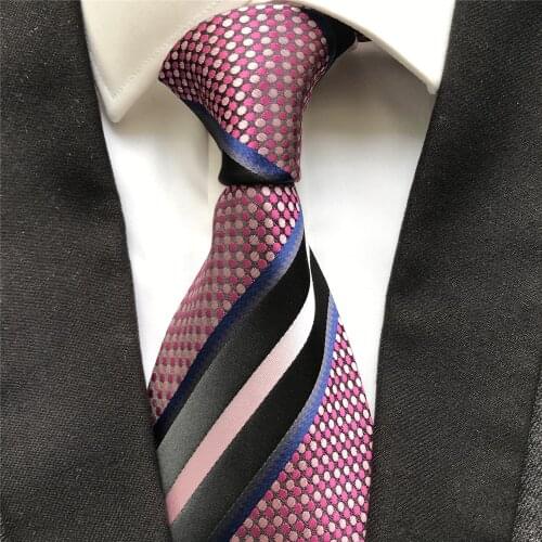 10 cm Width New Design Mens Ties Jacquard Woven Neck Tie Corbatas Polka Dots with Fashion Stripes