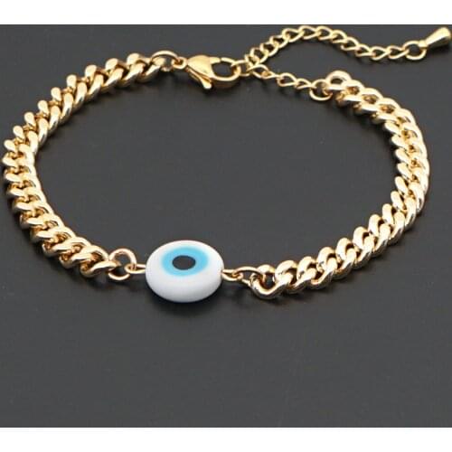 Go2Boho Evil Eye Bracelet For Women Bangles Linked Chocky Chain Jewelry 2021 Trendy Gold Plated Pulsera Jewellery Men Bracelets