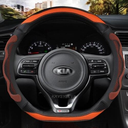 For Kia KX5 Sportage 4 MK4 2017 2018 2019 2020 Micro fiber Leather Steering Wheel Cover Natural Cowhide Auto Accessories