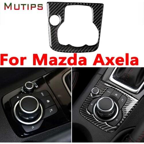 Center Console Gear Multimedia Panel Switch Button Cover Carbon Fiber Sticker Interior For Mazda 3 Axela 2013 2014 2015 2016