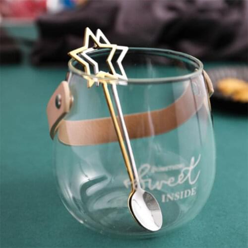 Star Shape Dessert Ice Cream Teaspoon Stainless Steel Coffee Spoon Drinking Stirring Spoon Flatware Kitchen Accessories