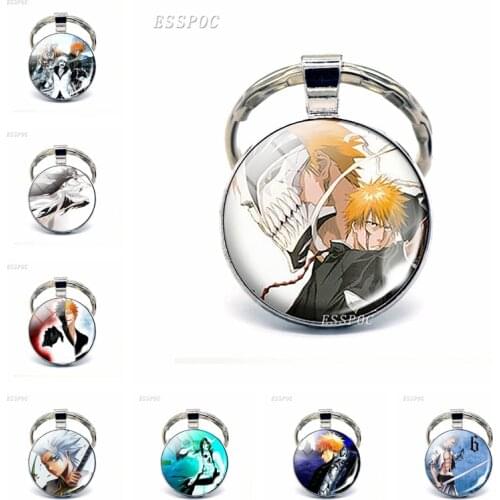 Fashion Accessories Jewelry Bleach Pendant Glass Dome Keychain Keyring Ichigo Kurosaki Shinigami Hollow Mask Keyring Anime Manga