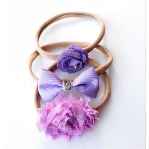 2020 fashion Korean children hair accessories elastic flower Cards Headband set hair bow band headwear 3pcs/set