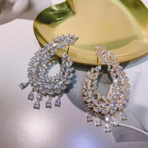 Be 8 Fashion Water Drop Shape Cubic Zirconia Round Drop Earrings For Women Jewelry Wedding Brincos boucle d'oreille E888