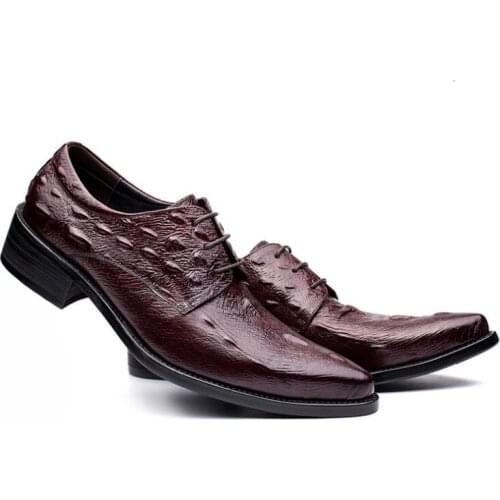 Top Brand Mens Classic Genuine Leather Business Shoes British Pointed Toe Wedding Dress Shoes Pumps Footwear Chaussure Homme