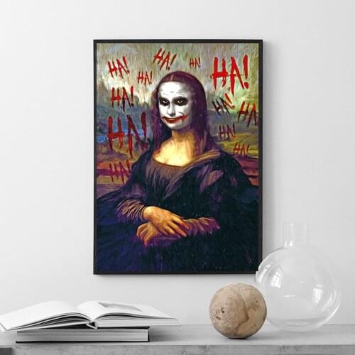 Wall Art Modular Joker Mona Lisa Canvas Home Decor Street Graffiti Pictures Vintage HD Printed Paintings For Living Room Framed