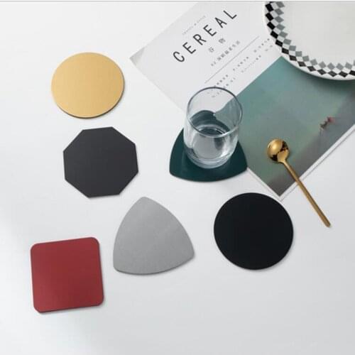 Stainless steel solid color coaster non-slip insulation pad coffee milk tea bar placemat