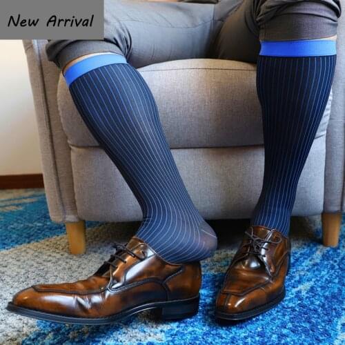 New Design Sexy Mens Socks High Elastic Business Formal Cosplay Sheer Stocking Sock for Men