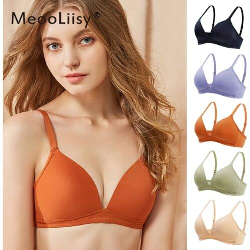 MeooLiisy New Fashion Bralette Seamless Sexy Lingerie Simple Push Up Bra Candy Color Women Underwear Small Brassiere